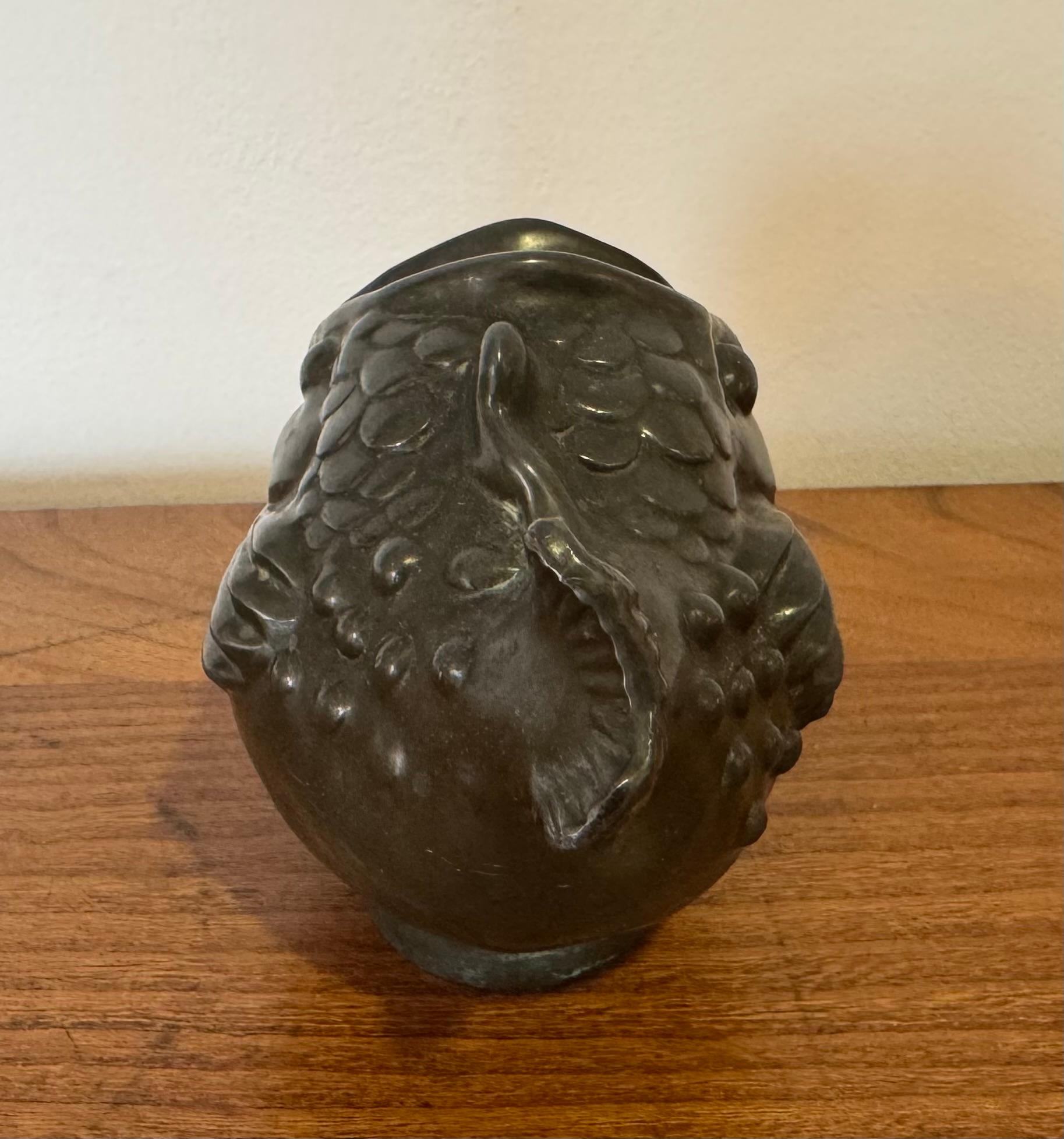 Metallo Coppia di pesci combattenti danesi Art Deco Just Andersen 1920 in vendita