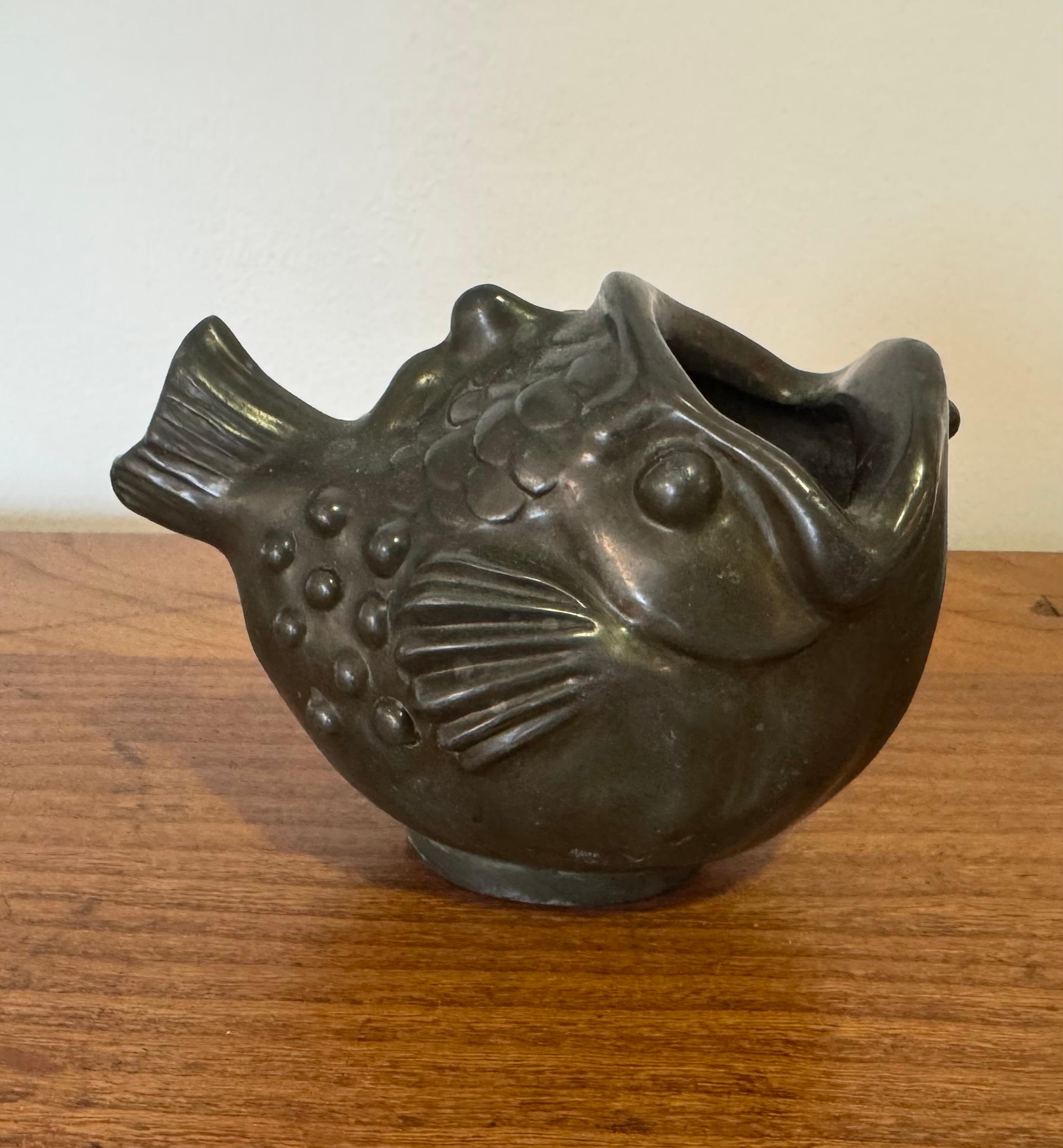 Coppia di pesci combattenti danesi Art Deco Just Andersen 1920 in vendita 1