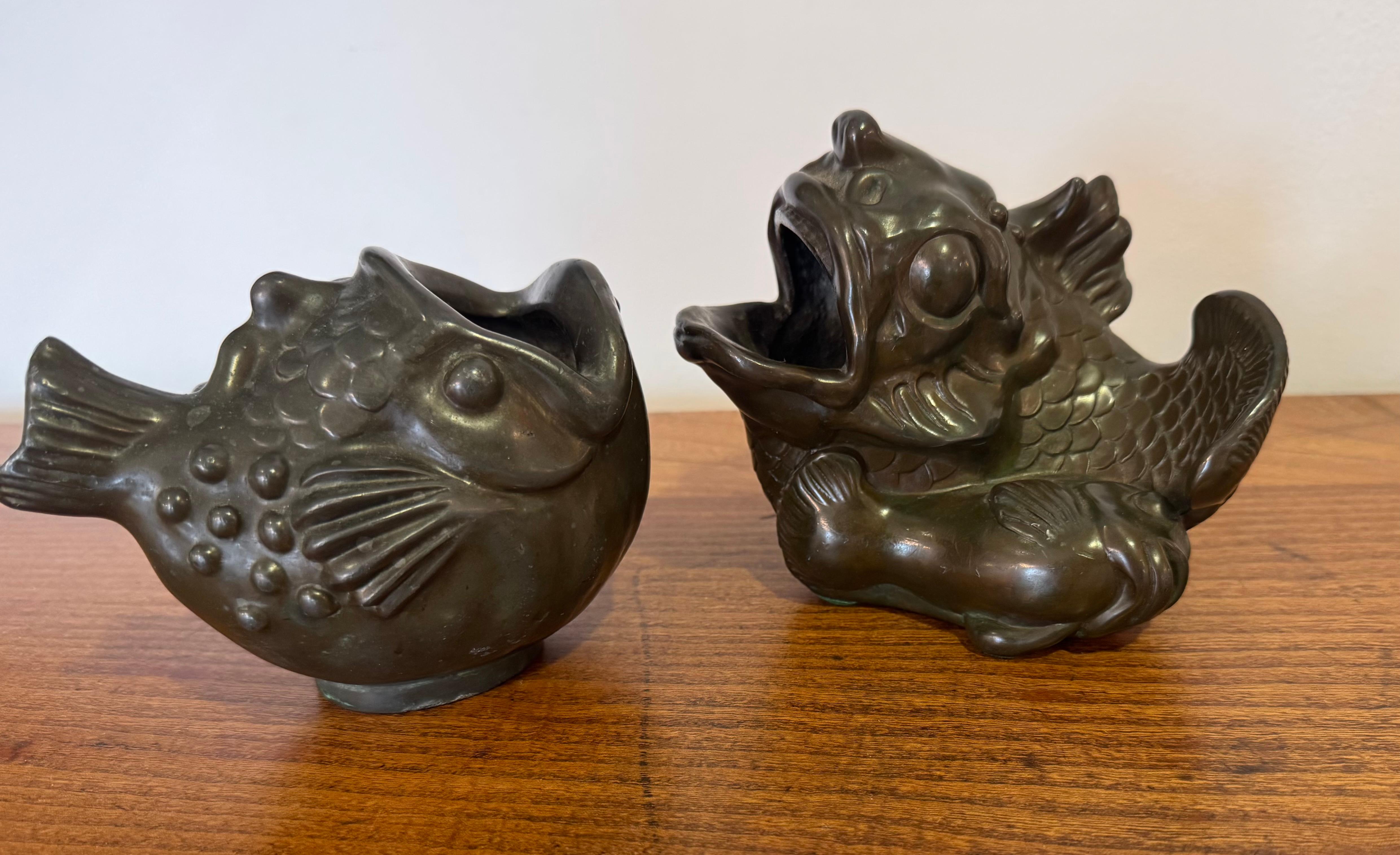Coppia di pesci combattenti danesi Art Deco Just Andersen 1920 in vendita 2