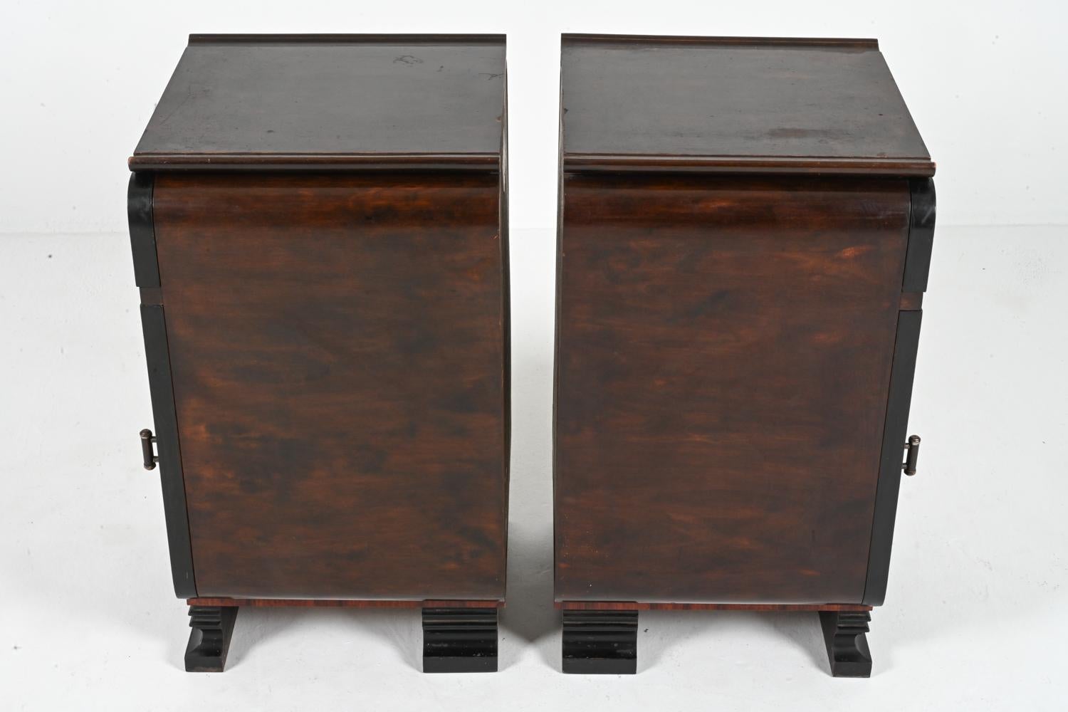 Pair of Danish Art Deco Rosewood & Birch Bedside Cabinets by Georg Kofoed For Sale 7