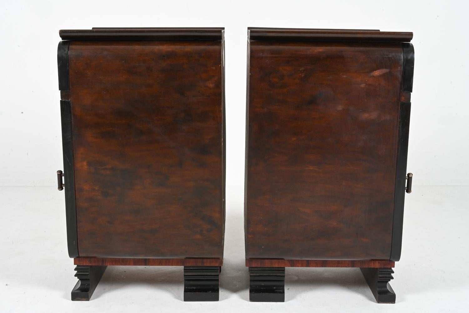 Pair of Danish Art Deco Rosewood & Birch Bedside Cabinets by Georg Kofoed For Sale 8