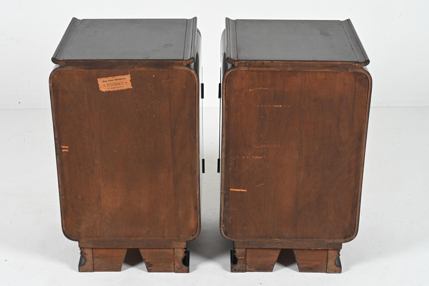 Pair of Danish Art Deco Rosewood & Birch Bedside Cabinets by Georg Kofoed For Sale 9