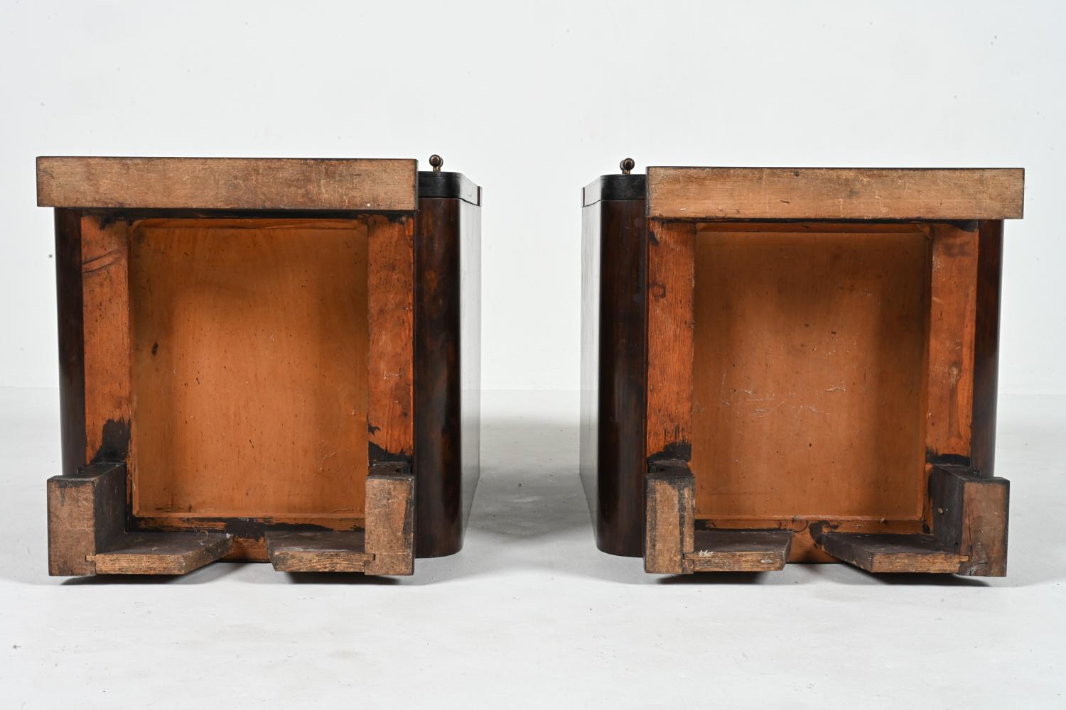 Pair of Danish Art Deco Rosewood & Birch Bedside Cabinets by Georg Kofoed For Sale 14
