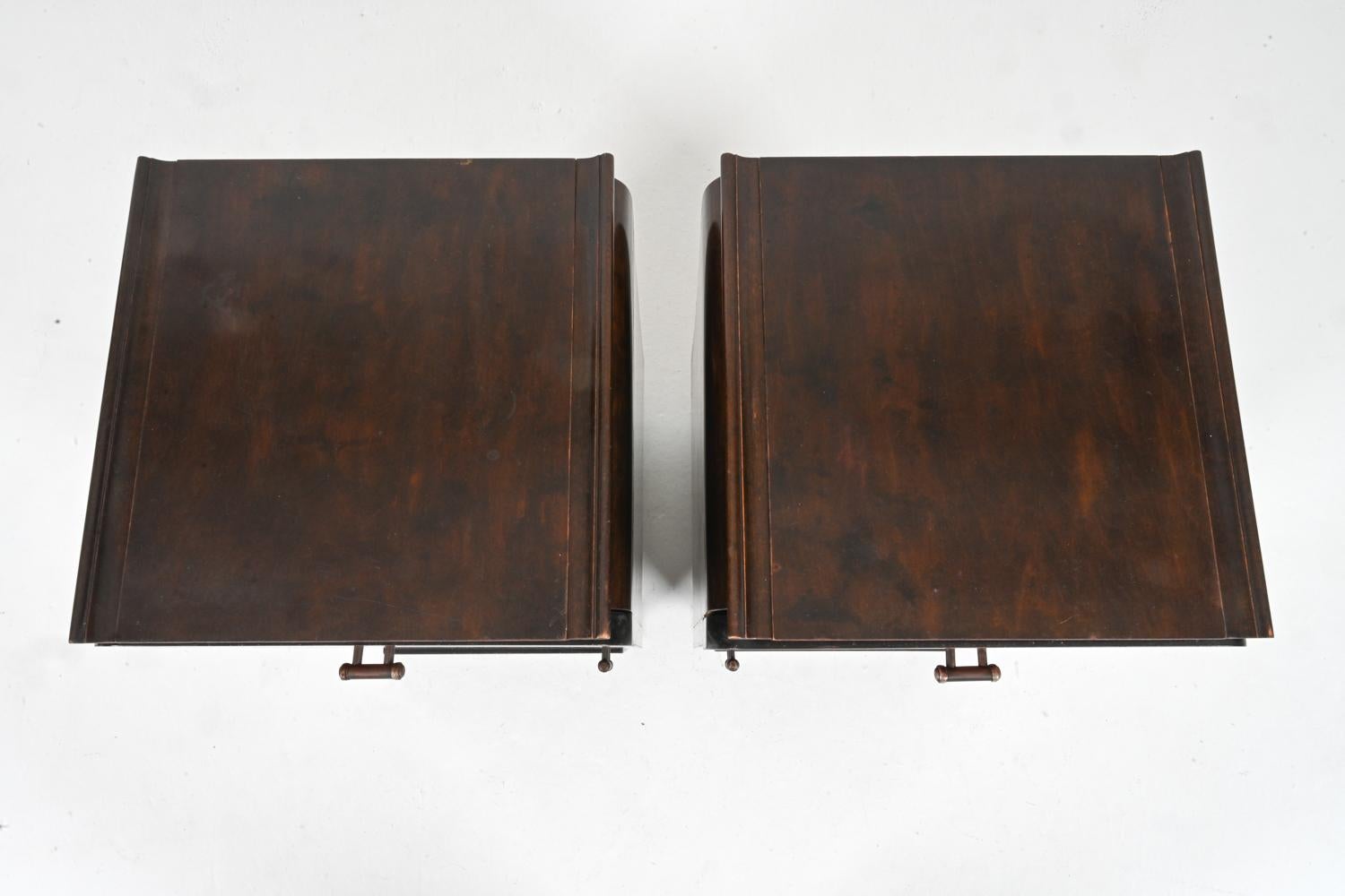 Wood Pair of Danish Art Deco Rosewood & Birch Bedside Cabinets by Georg Kofoed For Sale