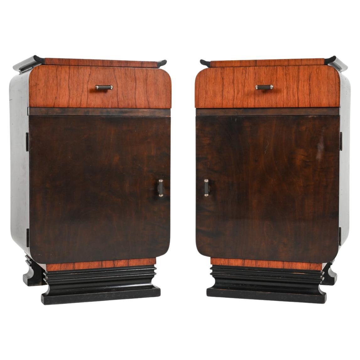 Pair of Danish Art Deco Rosewood & Birch Bedside Cabinets by Georg Kofoed For Sale