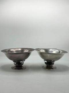 Pair of Danish Art Deco Sterling Silver Centerpieces by Georg Jensen