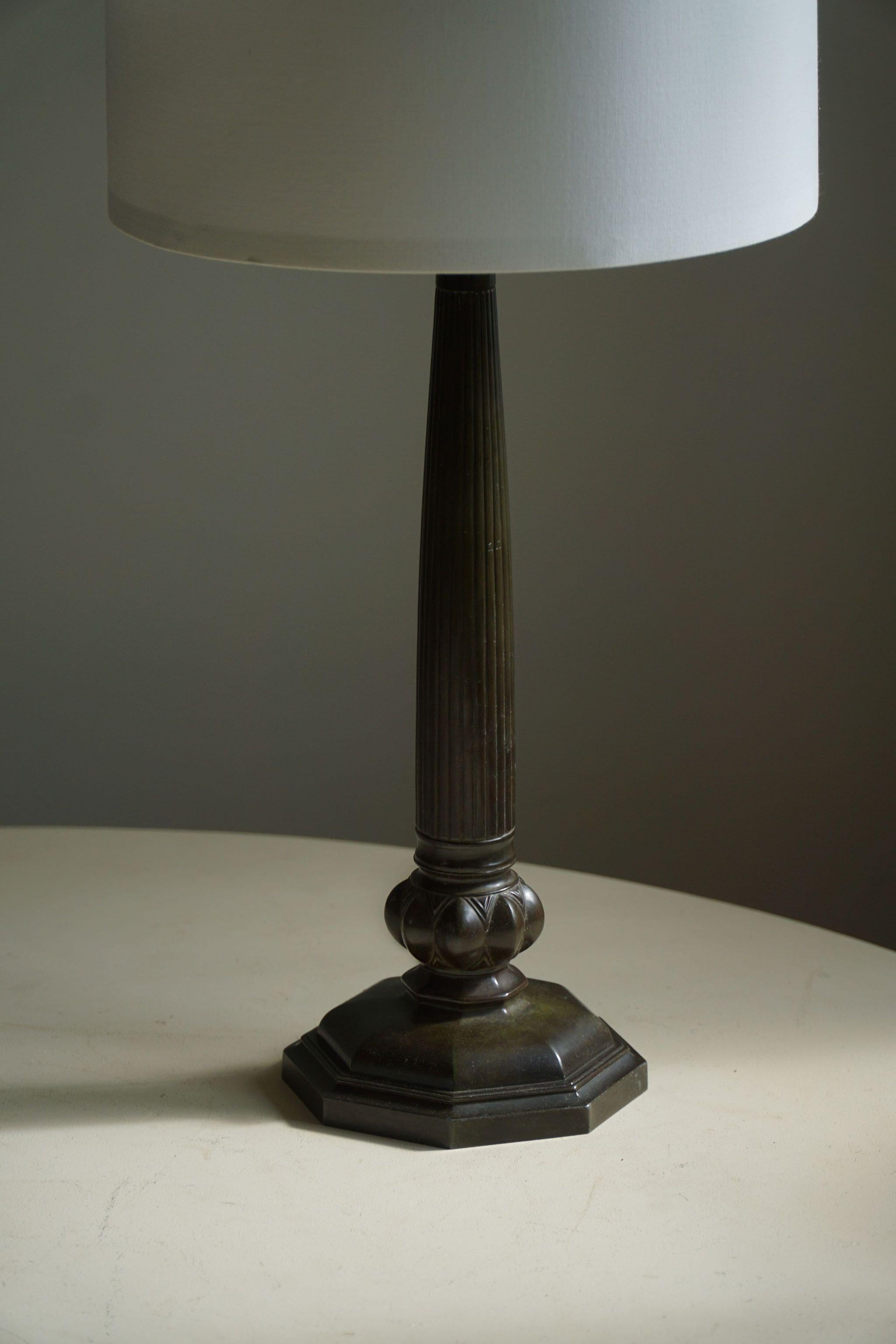Paire de lampes de table Art déco danoises par Just Andersen dans Diskometal « 2288 », années 1920 en vente 7