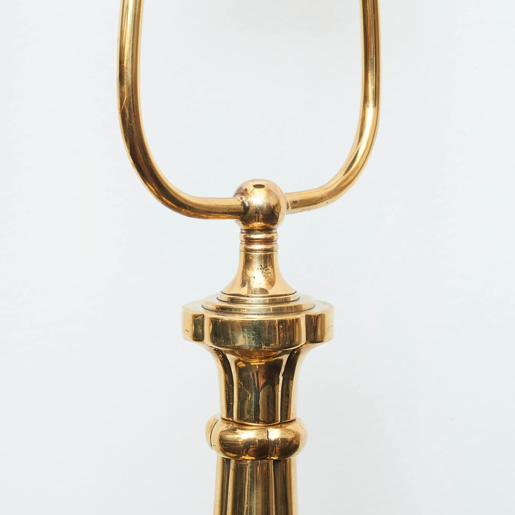 Pair of Danish Art Nouveau Brass Table Lamps (Art nouveau)