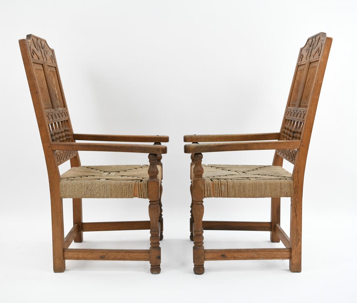 Pair of Danish Baroque Carved Oak Armchairs 14