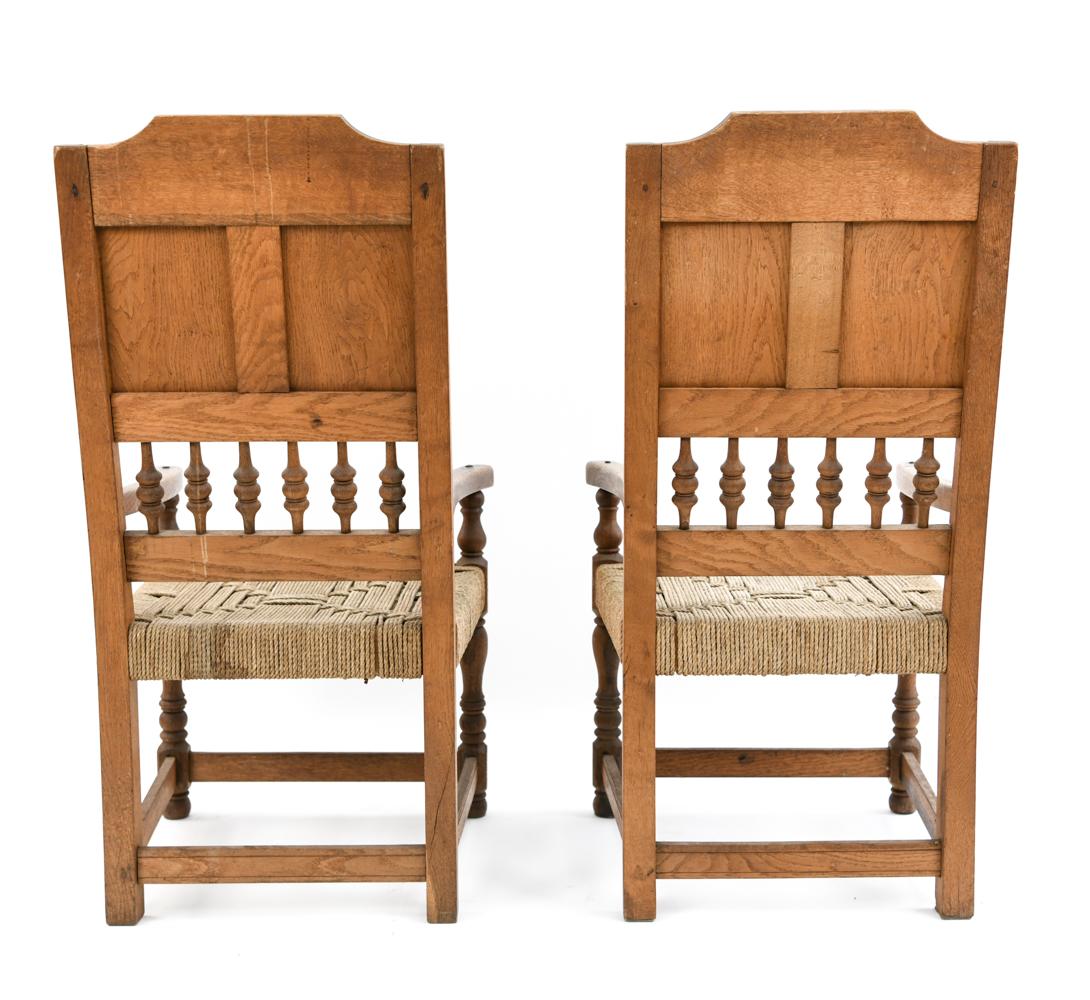 Pair of Danish Baroque Carved Oak Armchairs 1