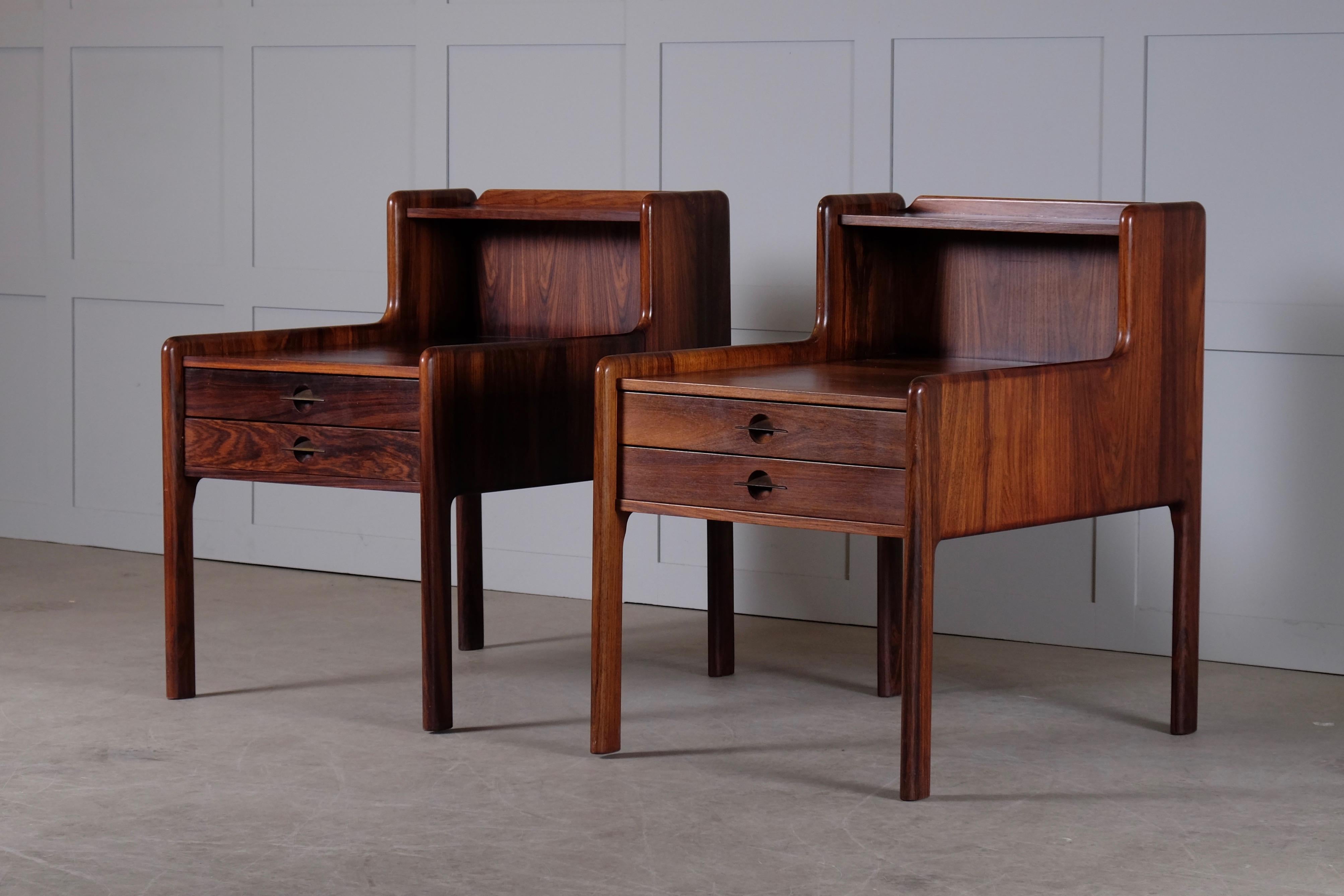 Pair of Danish Bedside Tables in Rosewood, 1960s 5