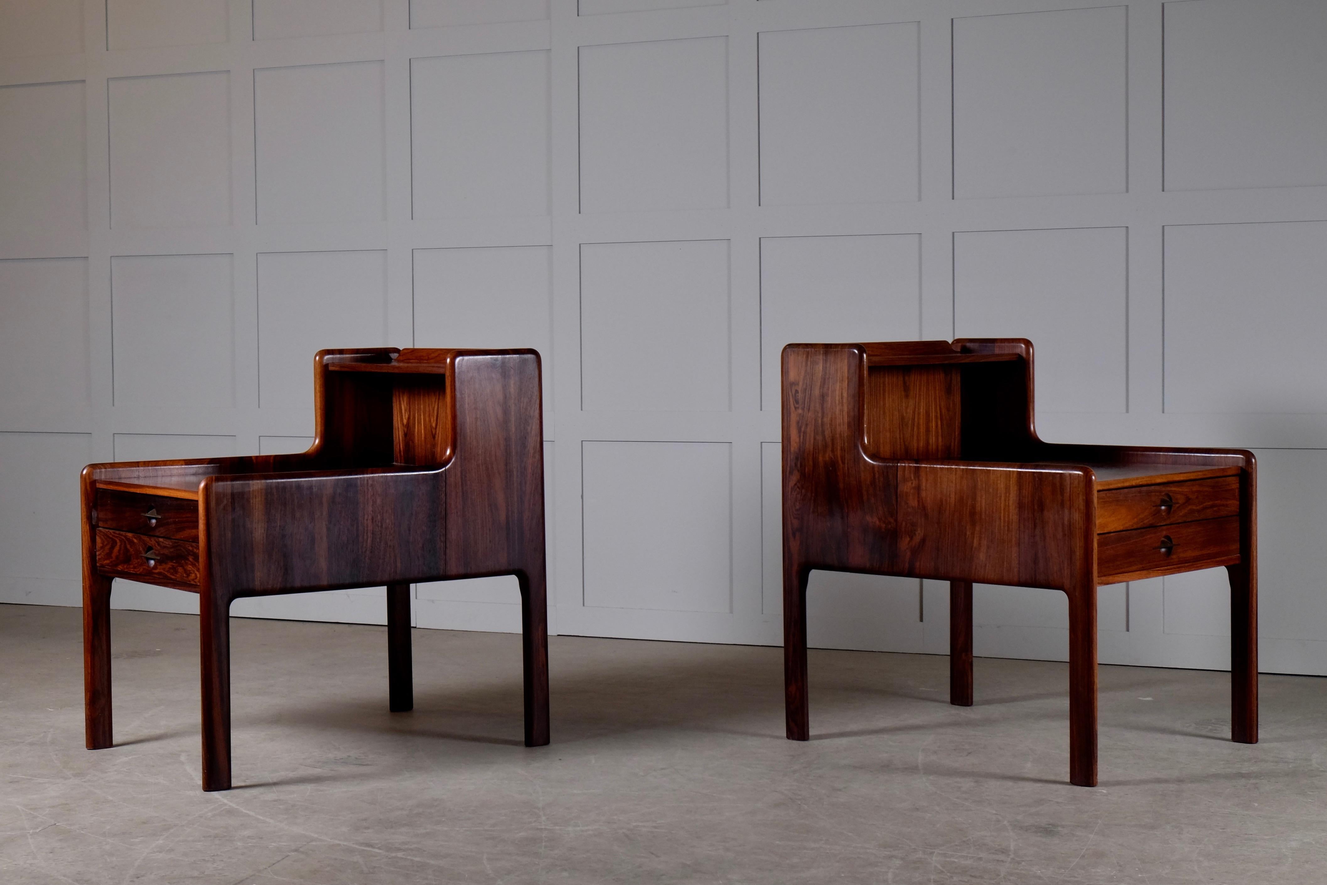 Pair of Danish Bedside Tables in Rosewood, 1960s 8