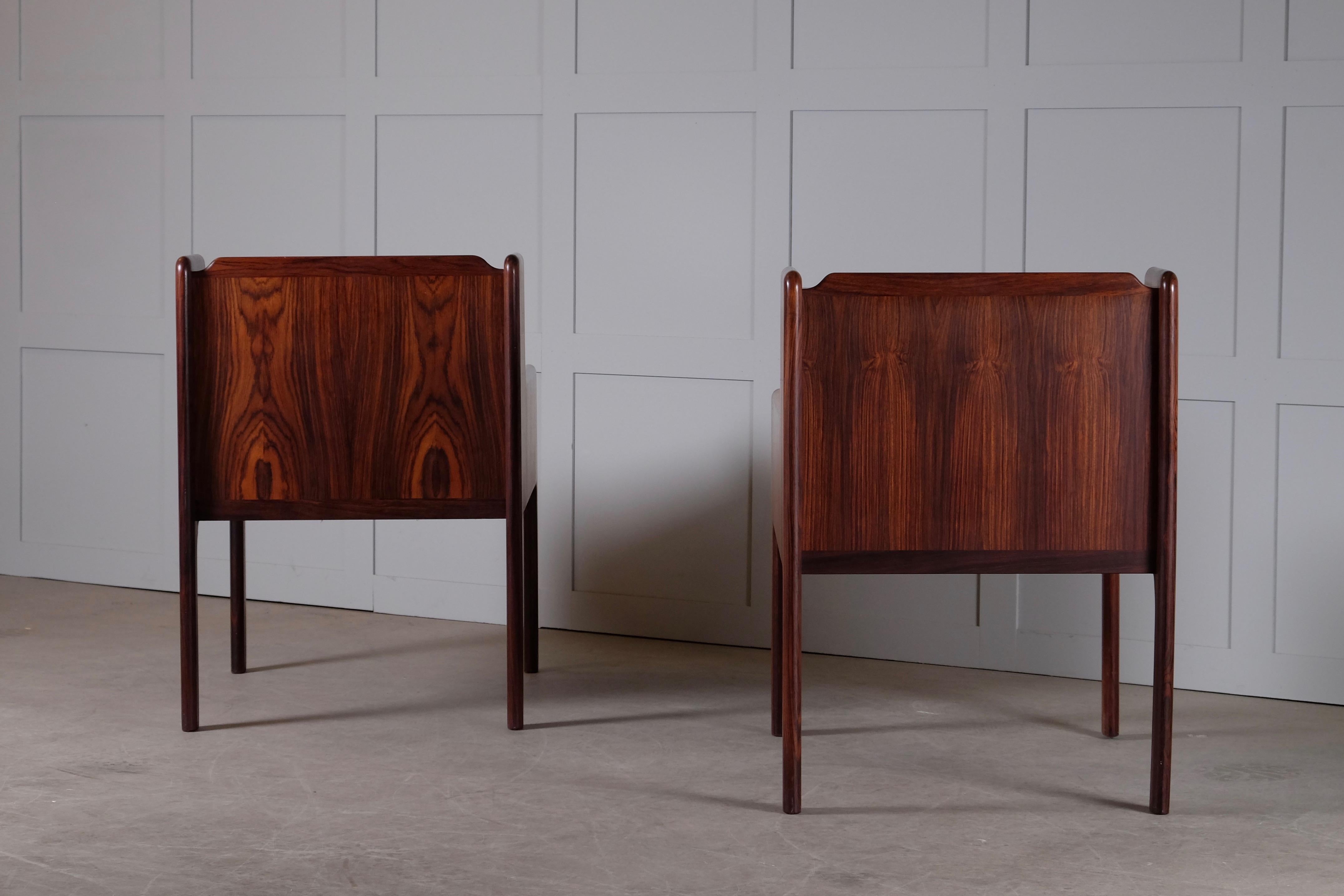 Pair of Danish Bedside Tables in Rosewood, 1960s 1