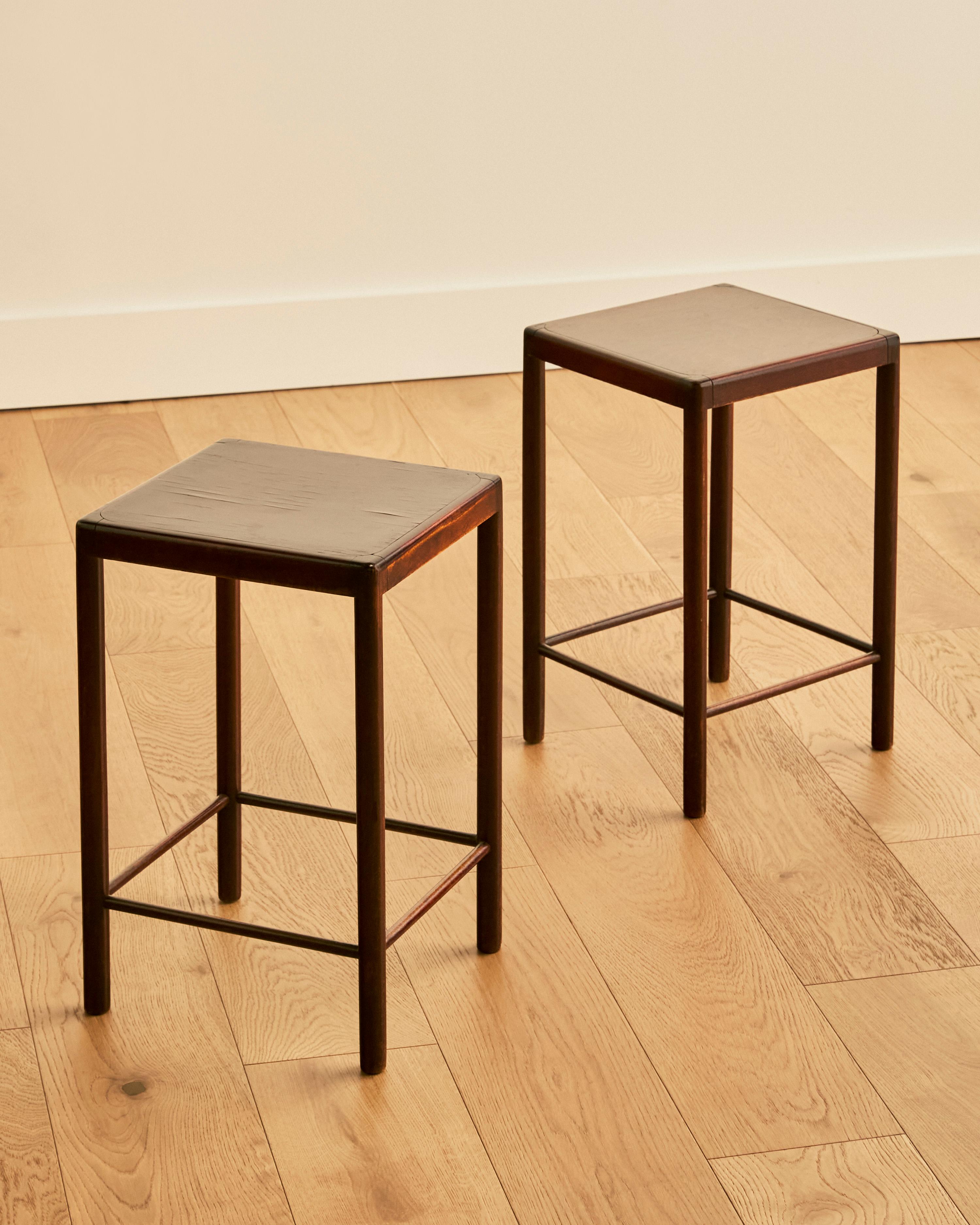 Pair of Danish Beech wood side tables in the manner of Frits Henningsen c. 1940's. 