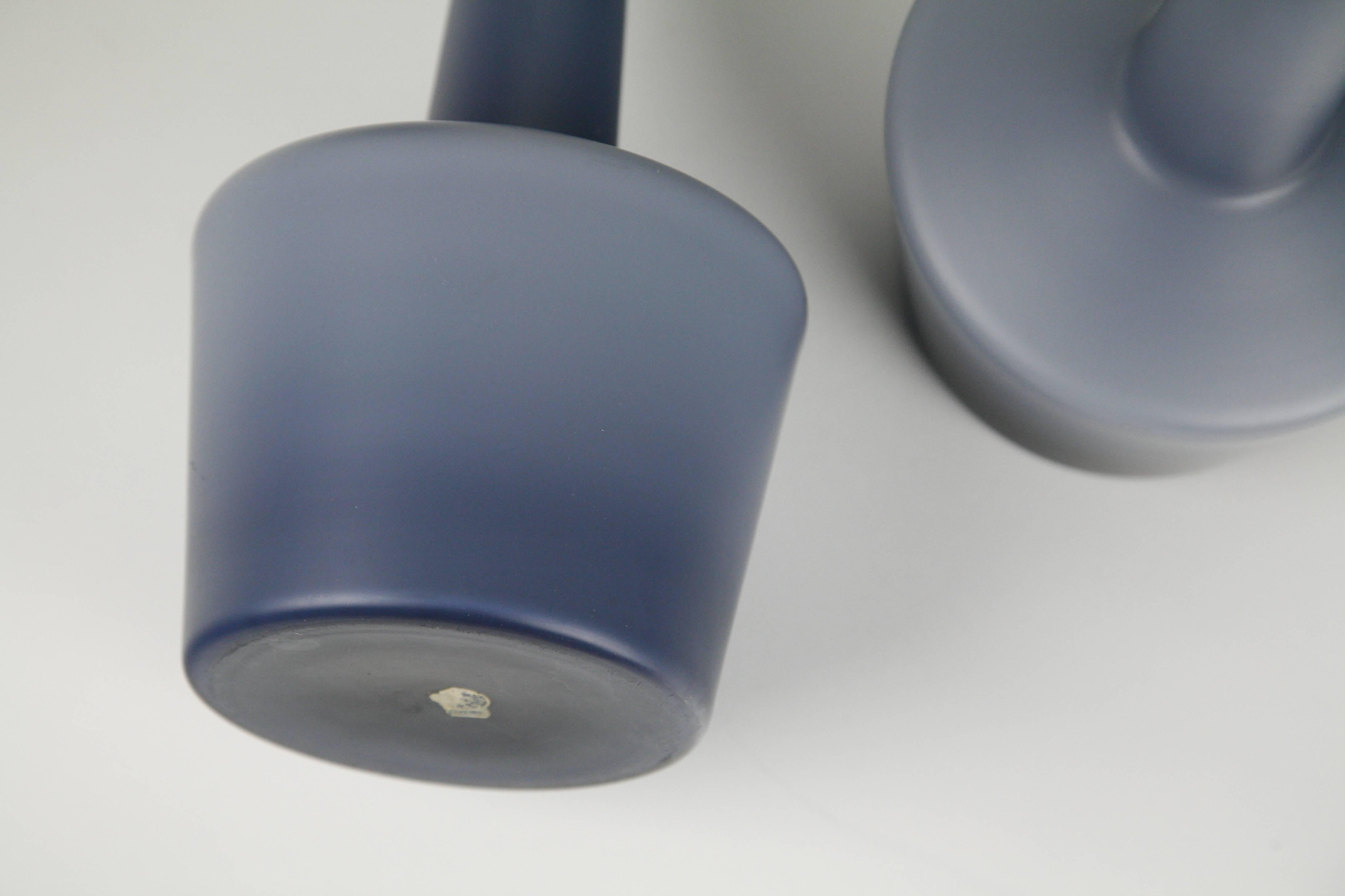 Paire de lampes danoises Kastrup en verre opalin bleu, Danemark, 1960 en vente 2
