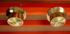 Pair of Danish Brass Ceiling Lights Model T742 by Hans Agne Jakobson 1960.
