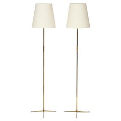 Pair of Danish  Brass Floor Lamps