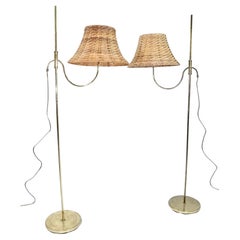 Pair of Danish Brass Floor lamps manufactured by ABO Randers in the 1960’s