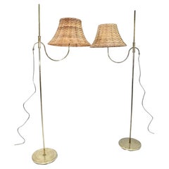 Paar dänische Stehlampen aus Messing, hergestellt von ABO Randers in den 1960er Jahren