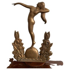 Pair of Danish Bronze and Frosted Glass Art Deco Wall Scones