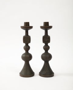 Pair of Danish Bronze Candlesticks, 1960