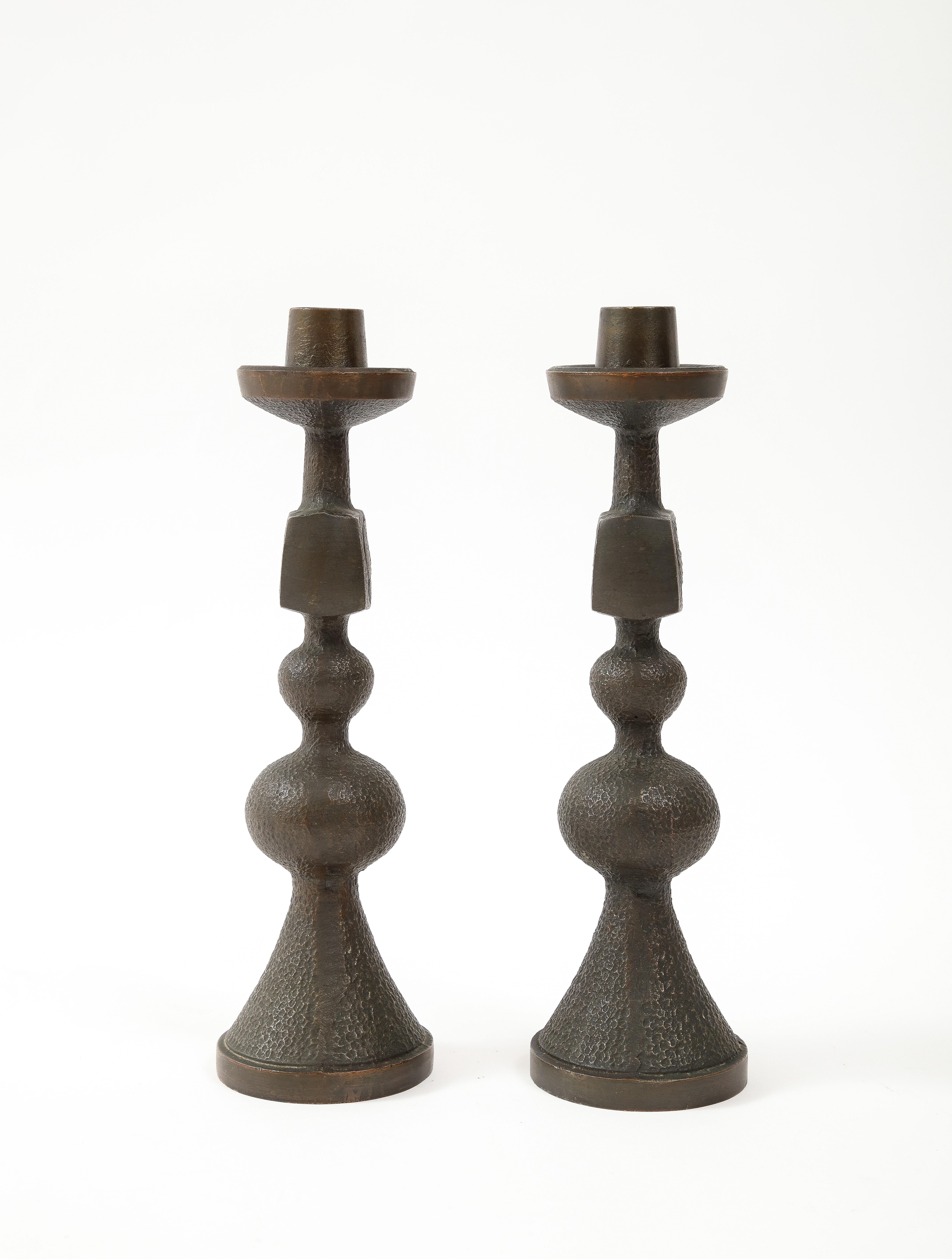 Pair of Danish Bronze Candlesticks, 1960 3