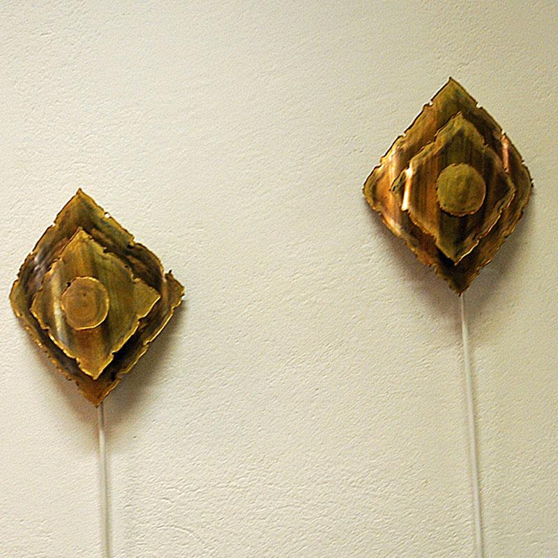 Pair of Danish Brutalist Brass Sconces by Svend Aage Holm-Sørensen, 1960s 3