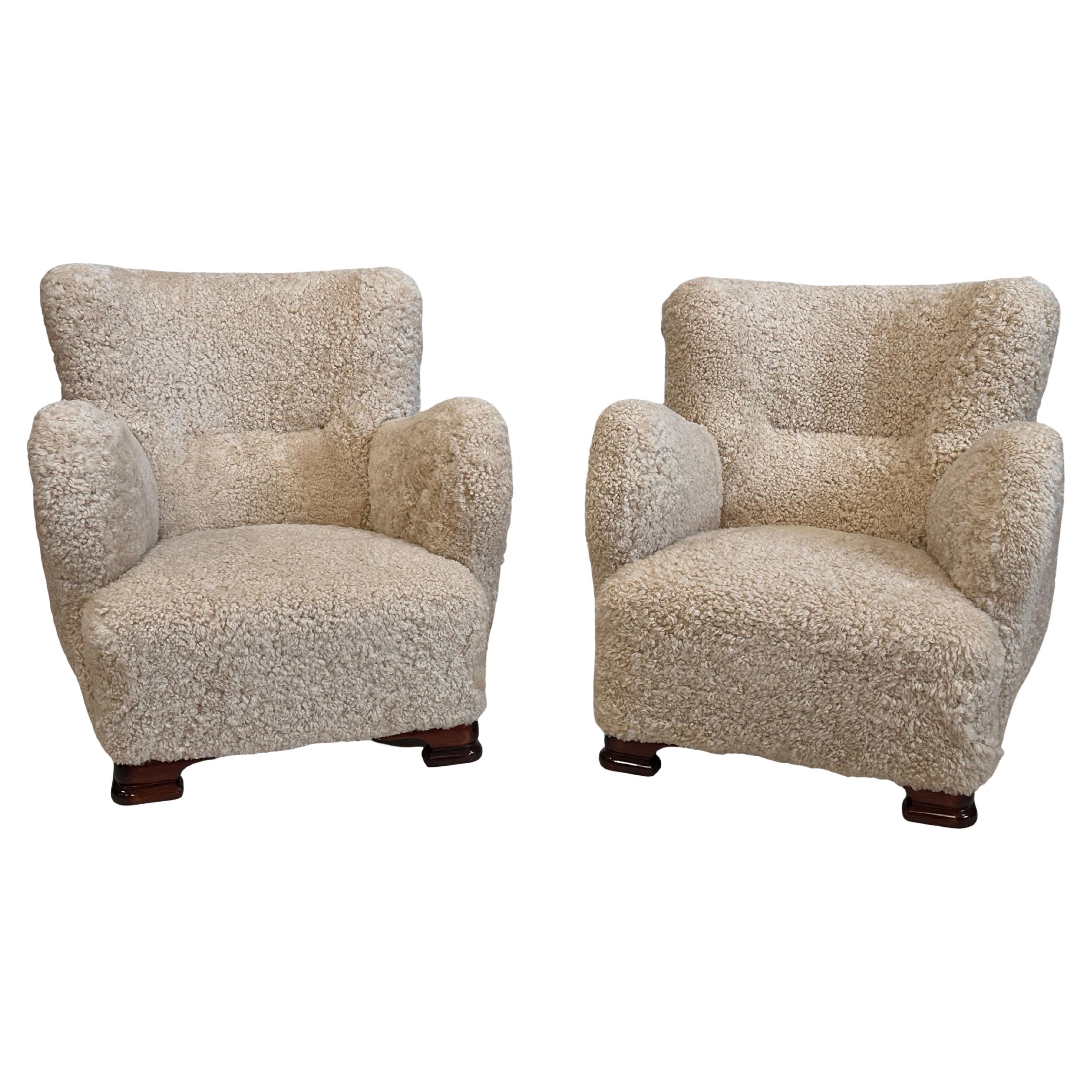 Paire de chaises longues d
ébéniste danois