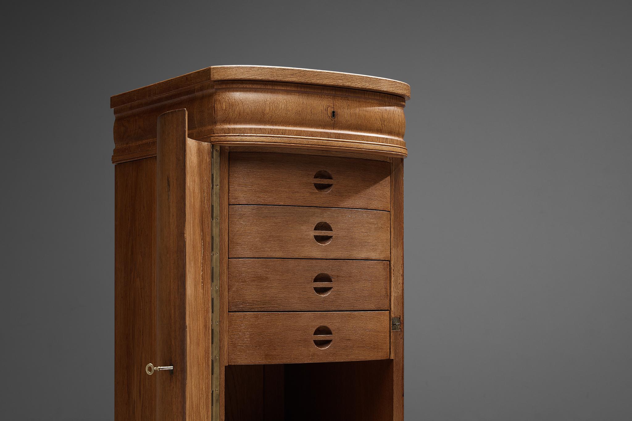 Scandinavian Modern Danish Cabinetmaker Pair of Chiffonier Cabinets in Solid Oak For Sale