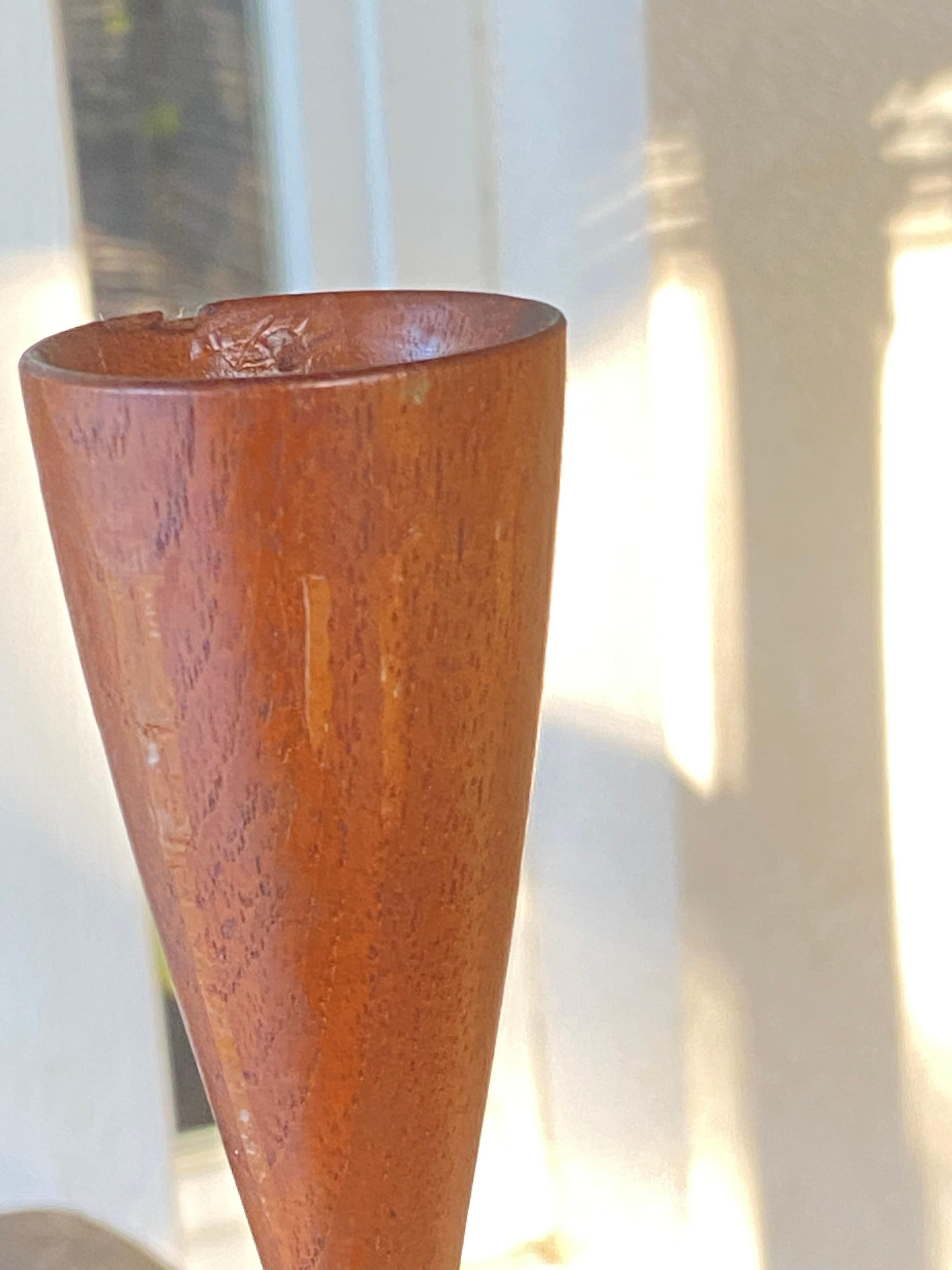 Pair of Danish Candle Holder, in Teak, Signed Dismed, Denmark, circa 1950, Brown For Sale 4