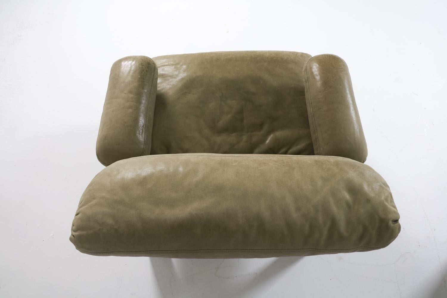 Paire de chaises longues danoises de style Carl Straub en cuir vert, vers 1970 en vente 4