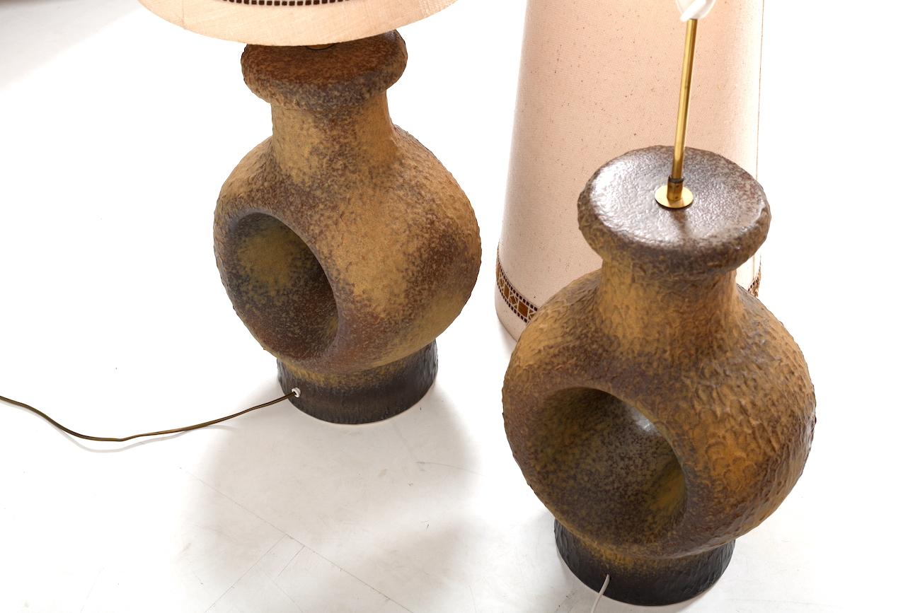 Pair of Danish Ceramic Floor Lamps / Table lamps 1960s For Sale 1