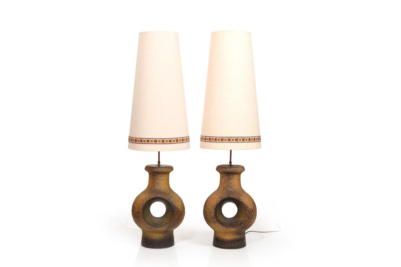 Pair of Danish Ceramic Floor Lamps / Table lamps 1960s For Sale 2