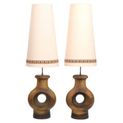 Vintage Pair of Danish Ceramic Floor Lamps / Table lamps 1960s