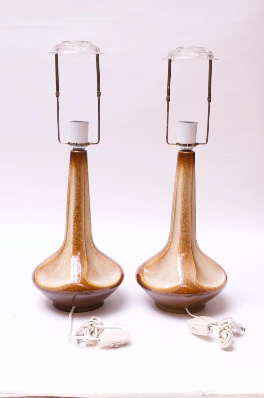 Paire de lampes de table en céramique danoise Modèle 1207 par Einar Johansen pour Søholm Bon état - En vente à Brooklyn, NY