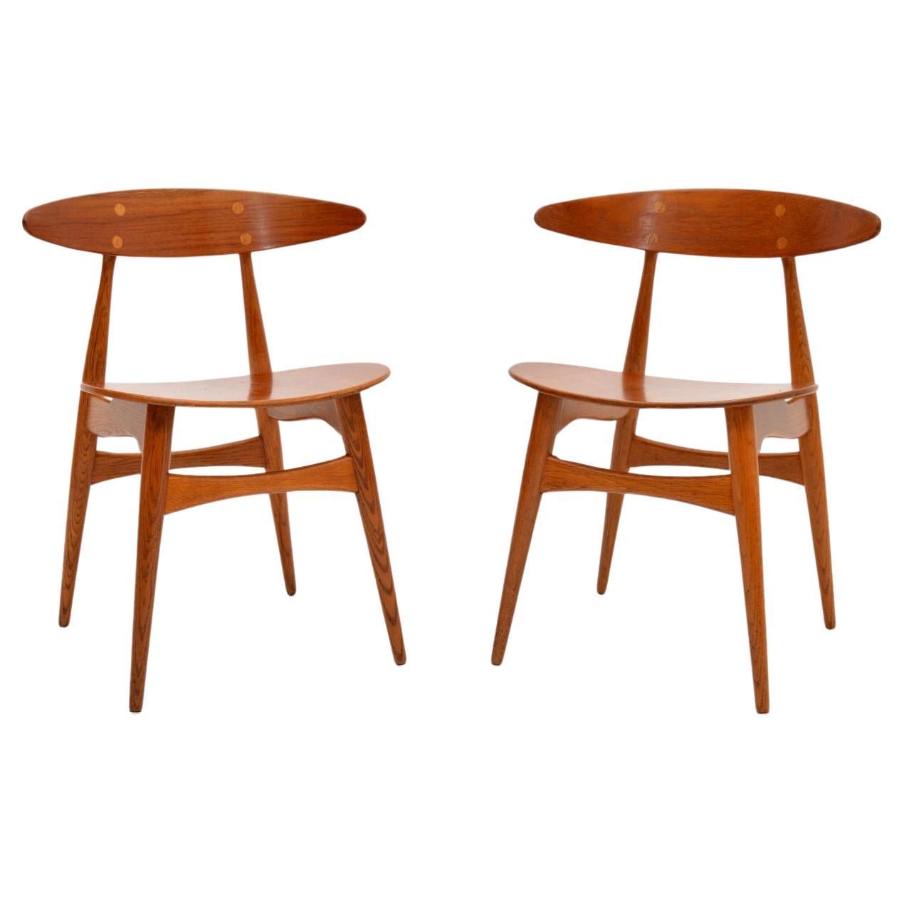 Pair of Danish "CH33" Chairs by Hans Wegner for Carl Hansen & Son For Sale