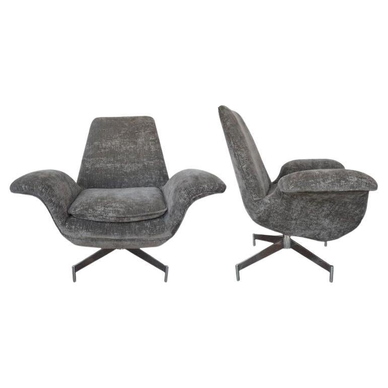Pair of Danish Chairs by Fritz Hanzen. Denmark, 1960's.