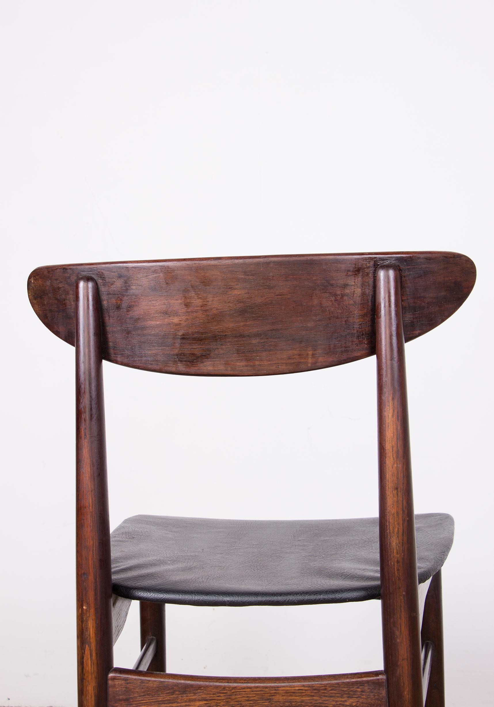 Pair of Danish Chairs in Rosewood and Skai by Dyrlund, 1960 3