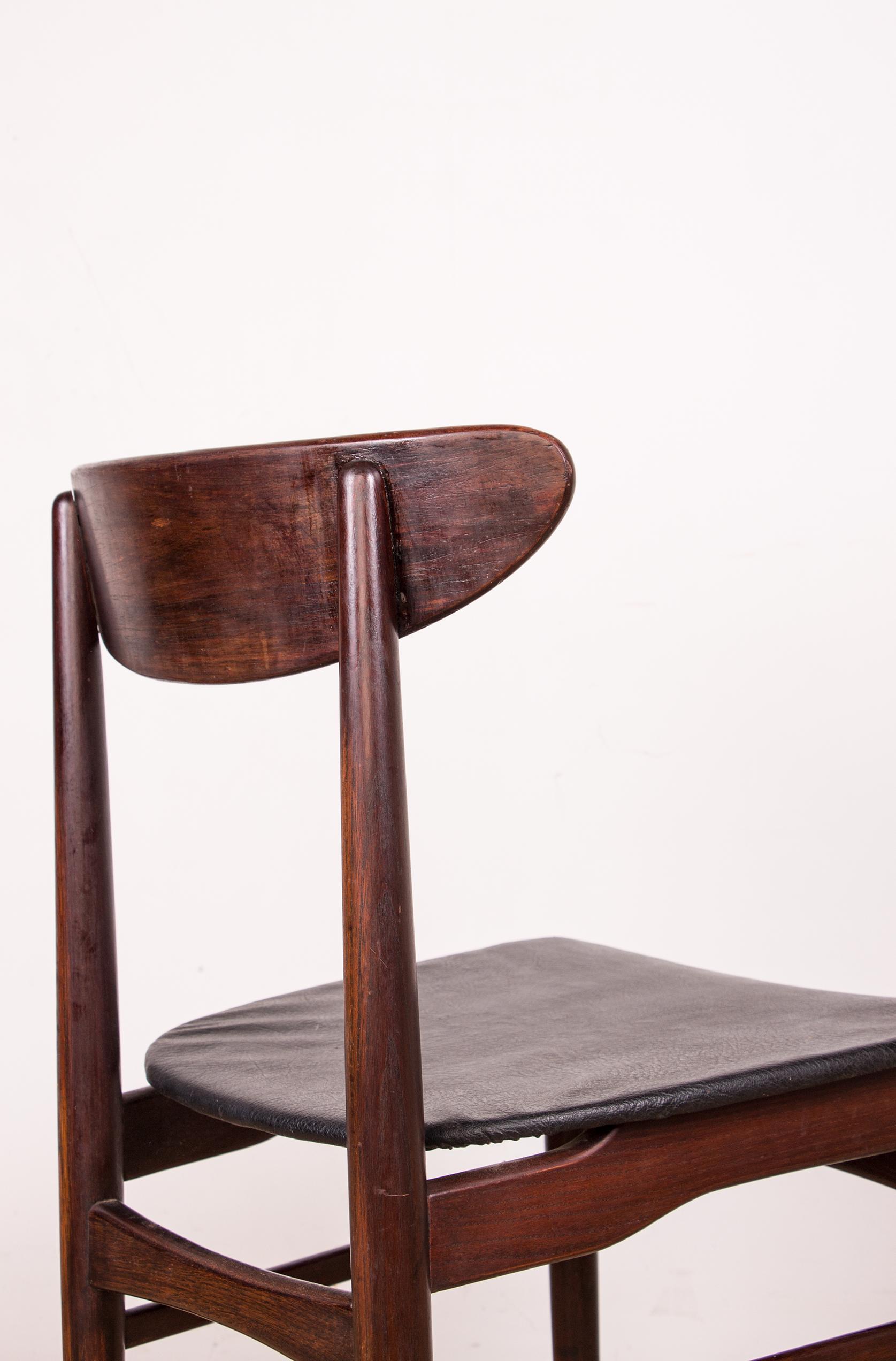 Pair of Danish Chairs in Rosewood and Skai by Dyrlund, 1960 1