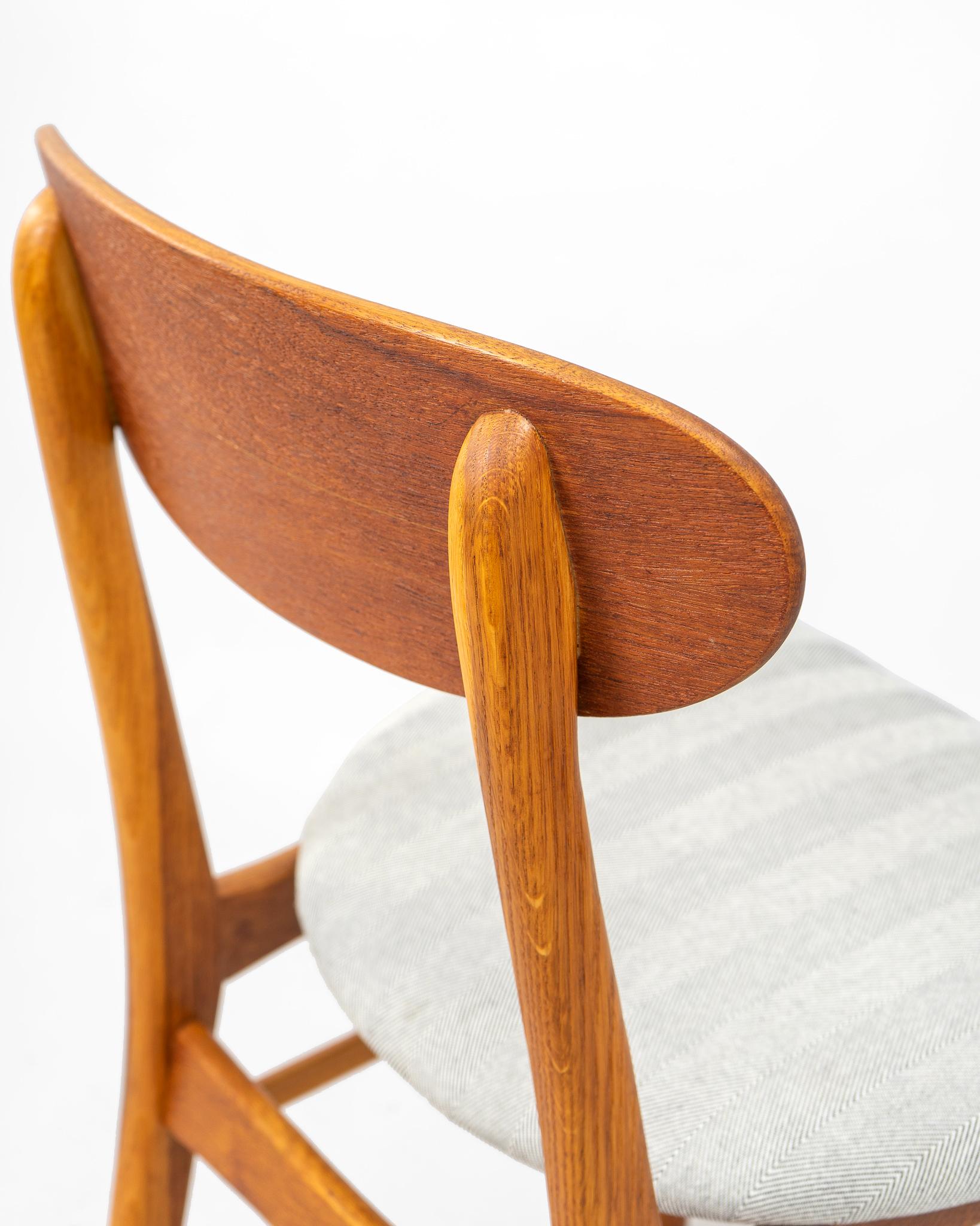 Fabric Pair of Danish Chairs Made of Teak, circa 1960 For Sale