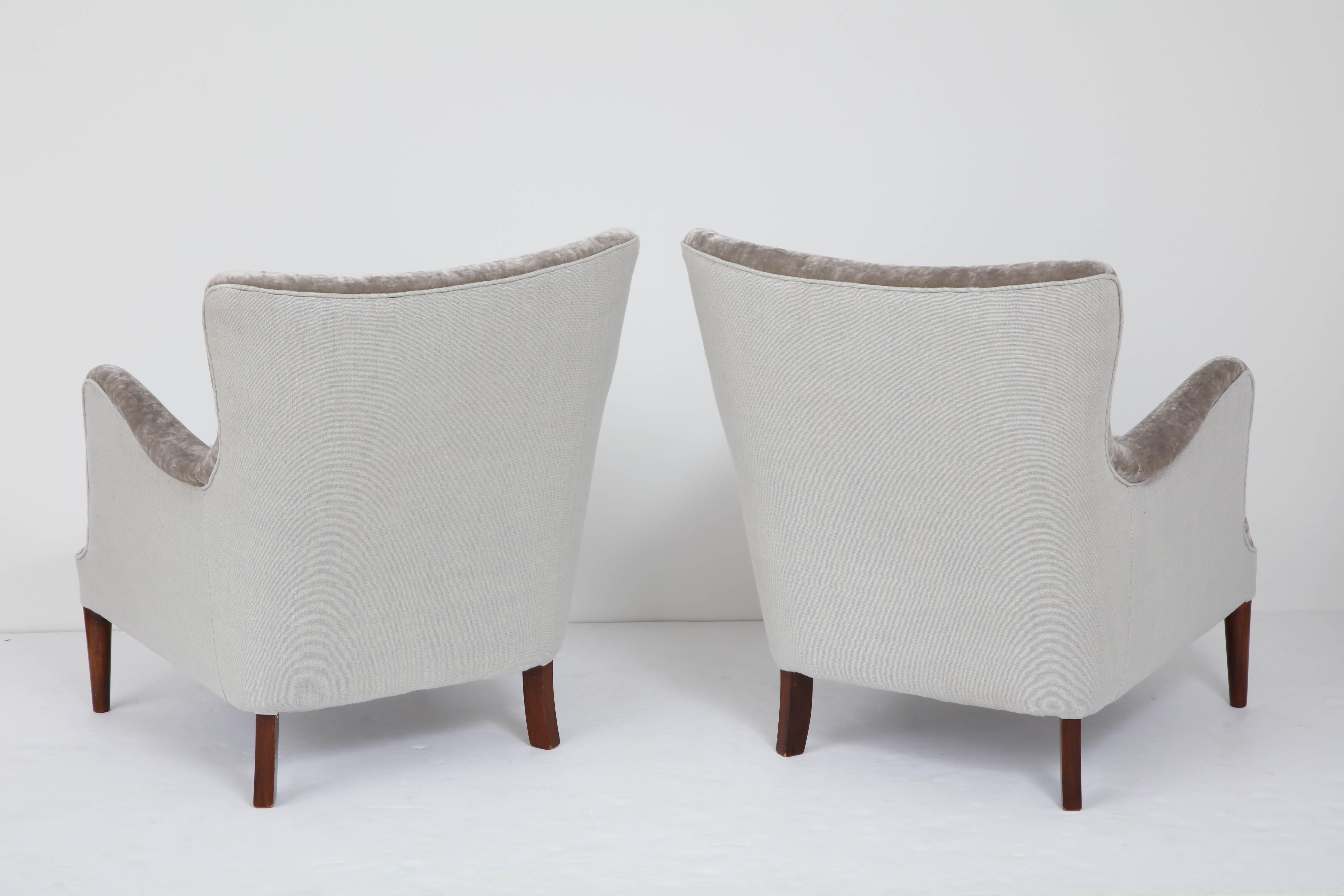 Pair of Danish Club Chairs, circa 1940s 1