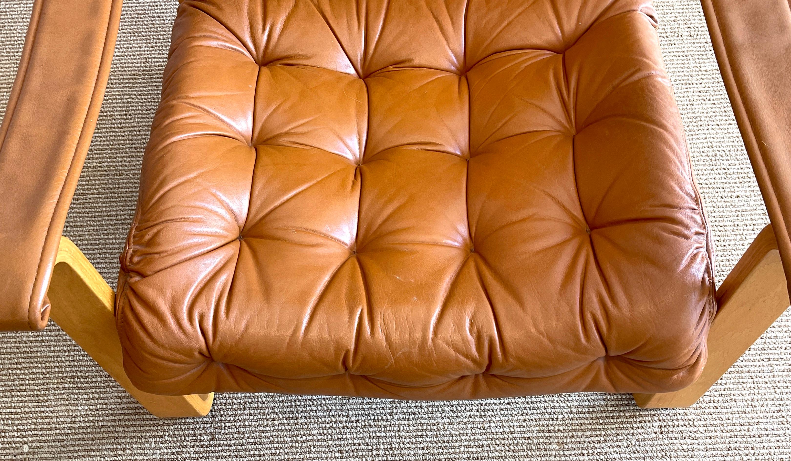Pair of Danish Cognac Leather Club Chairs, circa 1960s 1