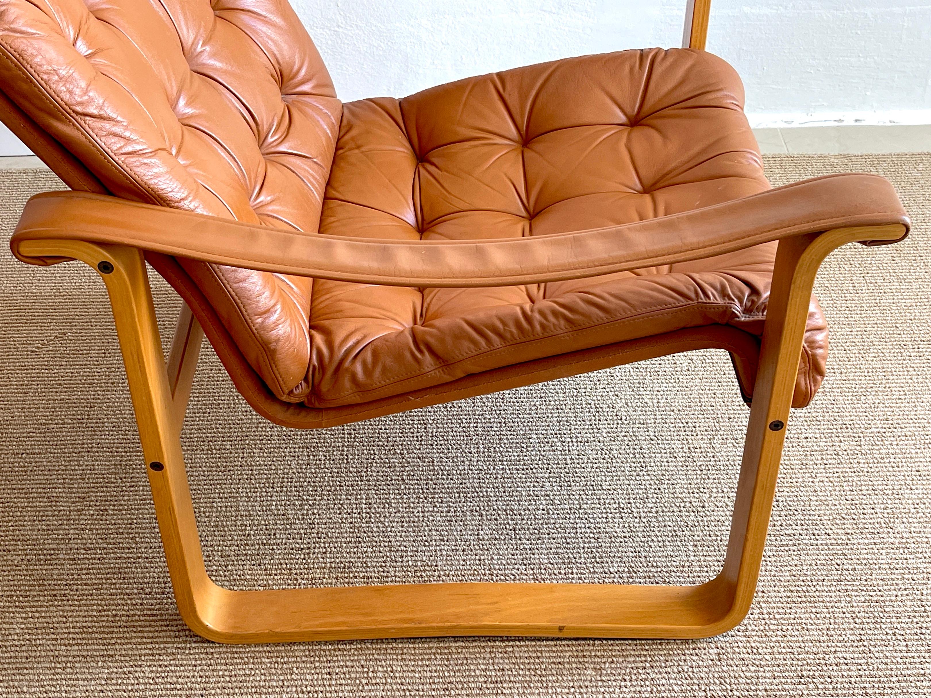 Pair of Danish Cognac Leather Club Chairs, circa 1960s 3