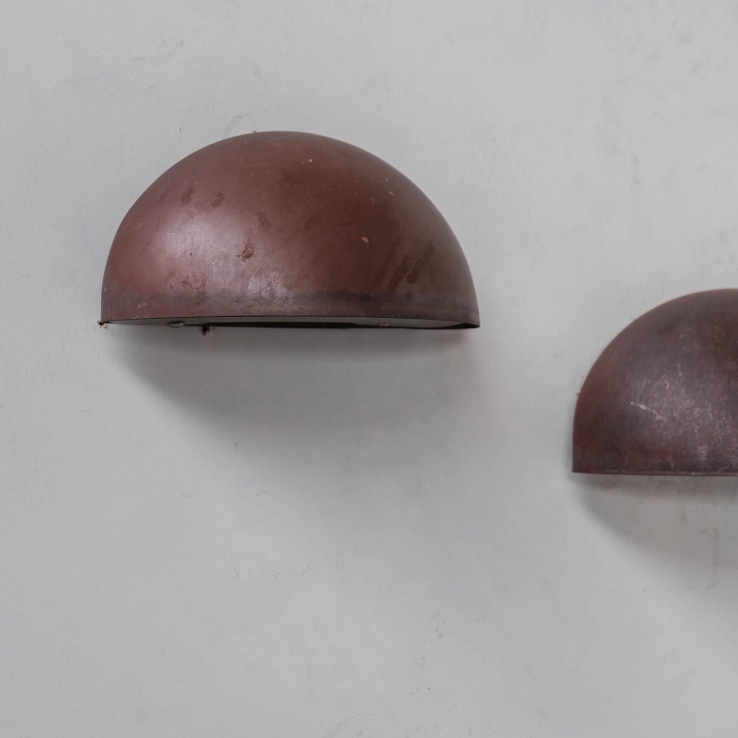 Pair of Danish Copper Patinated Wall Lights, 'Small' In Good Condition In London, GB