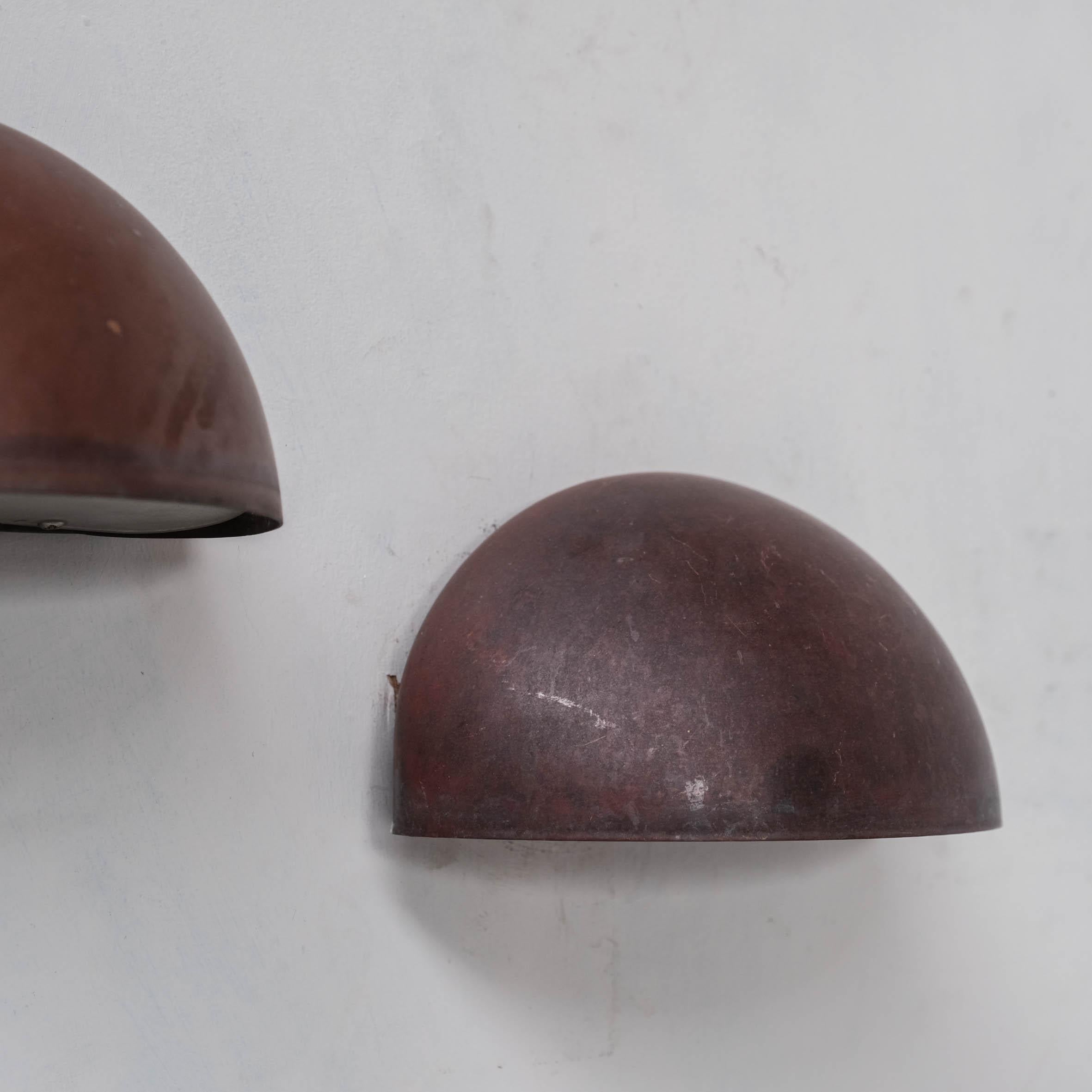 Pair of Danish Copper Patinated Wall Lights (Small) For Sale 3