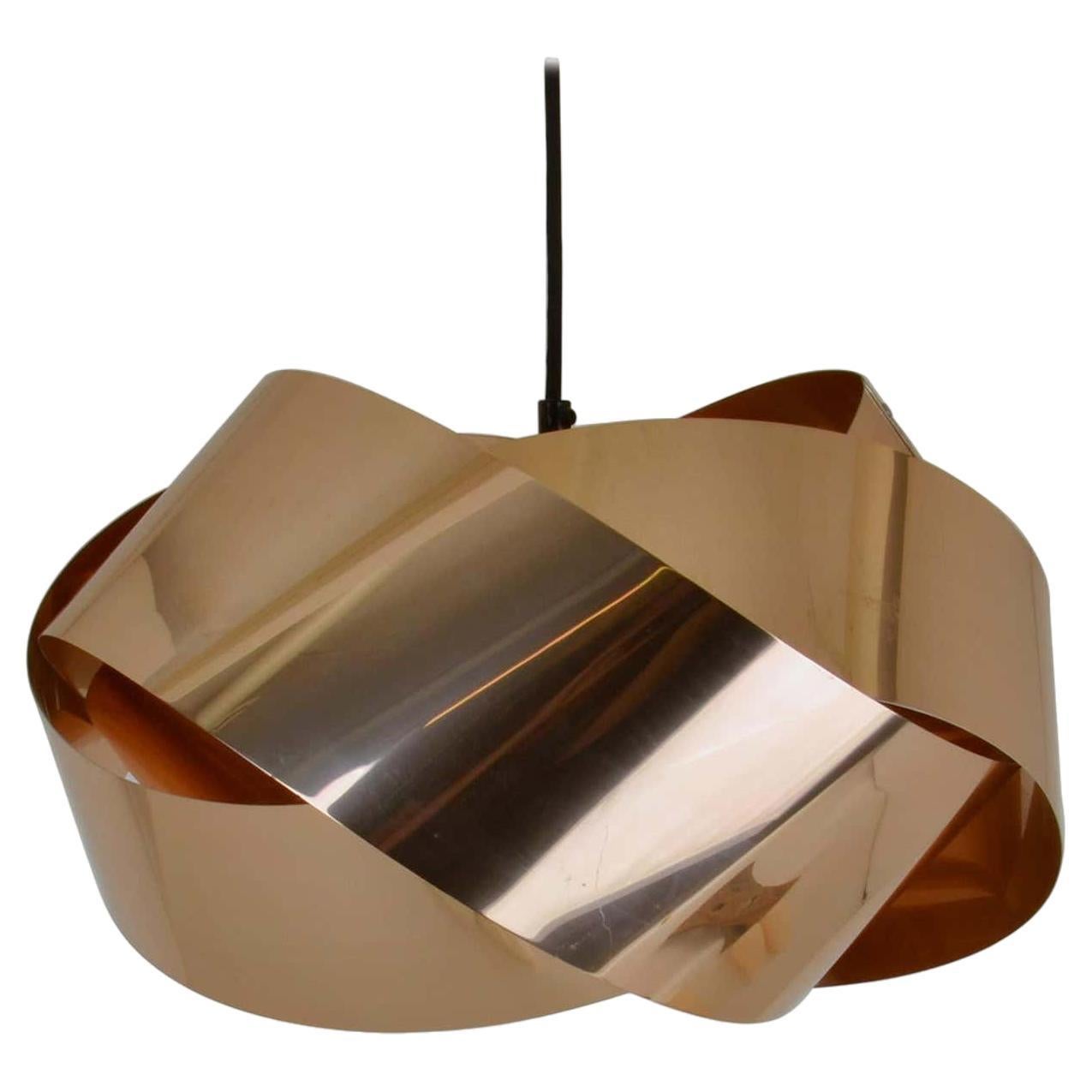 Pair of Danish Copper Pendant Lamps For Sale