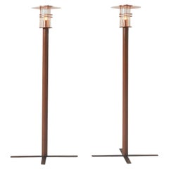 Paar dänische Kupfer-Beistelltische oder -Lampen