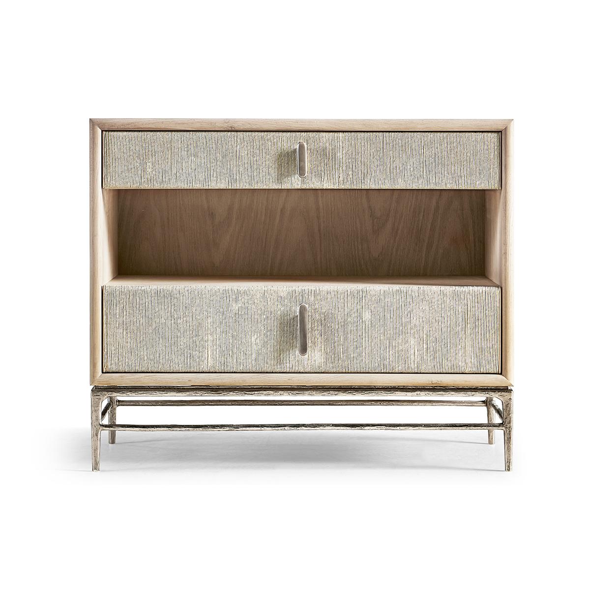 Modern Pair of Danish Cord Nightstands For Sale