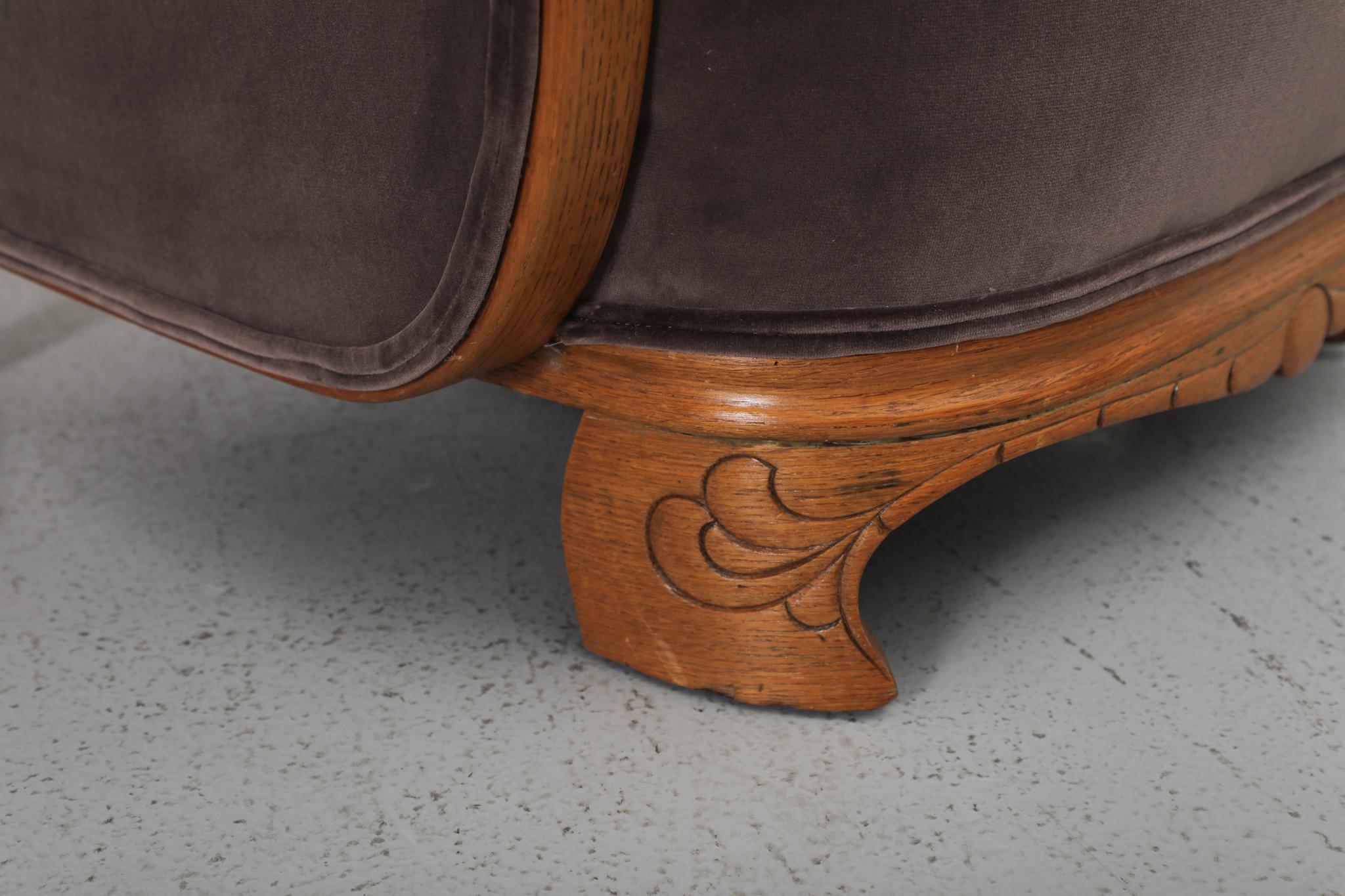 Paire de chaises longues en velours café de style déco danois en vente 12