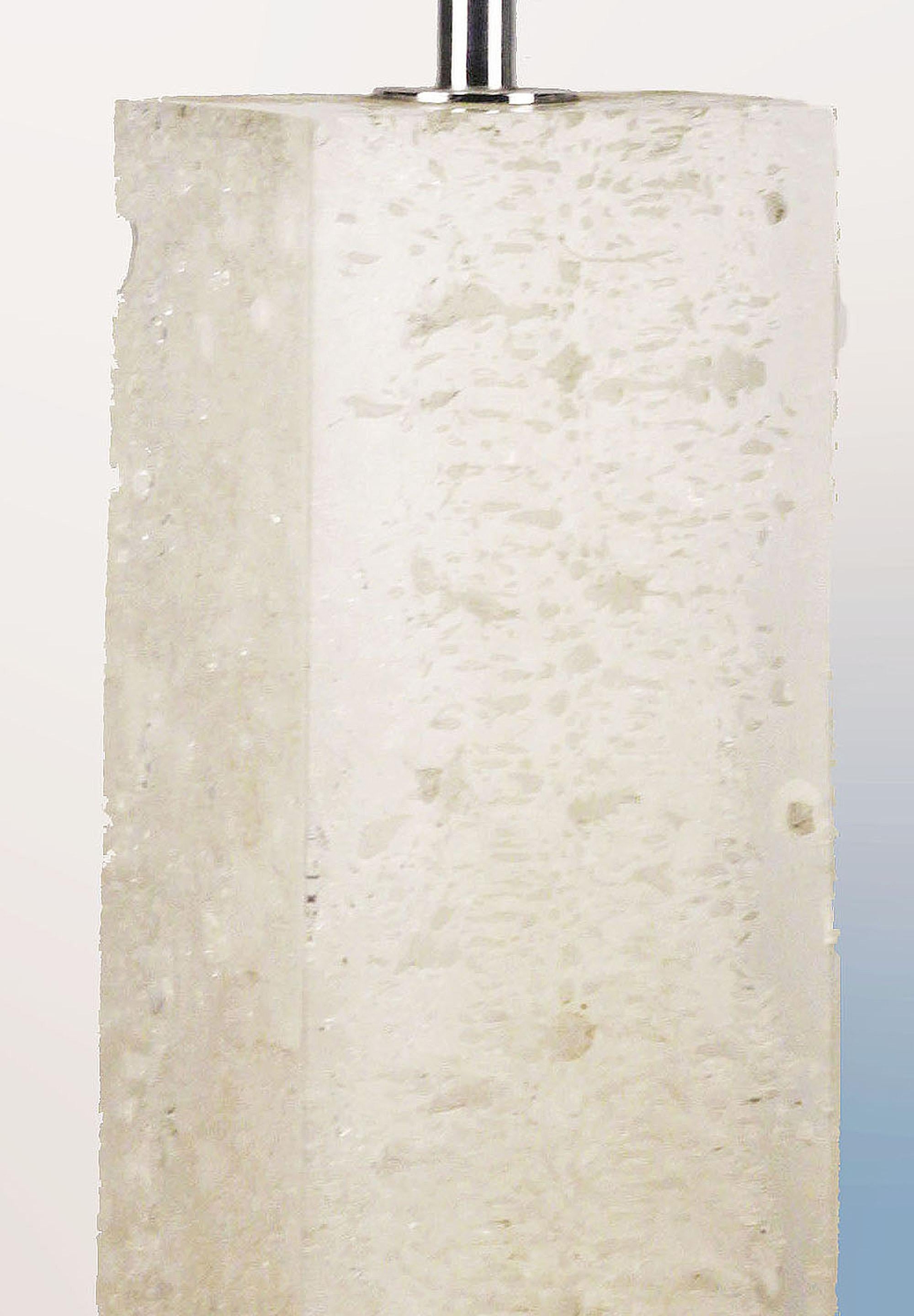 Pair of Danish Design Lamps with Translucent/Textured Acrylic Rectangular Bases For Sale 2